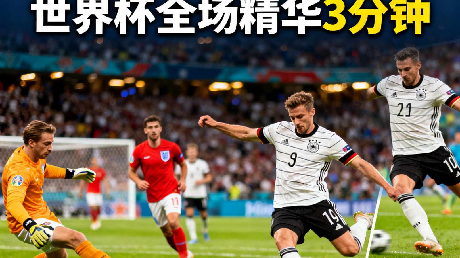 世界杯视频集锦：德国对英格兰全场精华3分钟，包含单进球剪辑